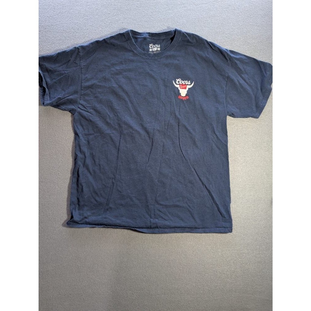 Coors Banquet Men's Rodeo Longhorn Graphic T-Shirt Navy Blue Sz XL